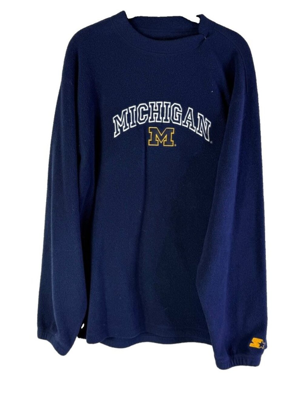 Vintage 90s Starter Michigan Crewneck Sweatshirt Stitched Fleece